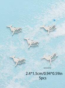 5/10pcs Stainless Steel Beach Ocean Vacation Style Starfish, Octopus, Shells, Sea Fish, Conch, Whales, Fashionable Bracelets, Necklaces, DIY Accessories And Pendants Featuring Marine Animals