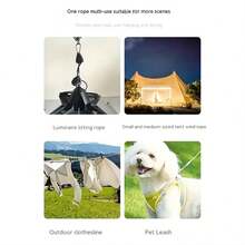 4/8pcs High Visibility Reflective Camping Tent Ropes With Adjustable Pulleys - Durable Polyester Weatherproof Tent Tie Downs For Outdoor Adventures, Hiking, Backpacking & Camping Accessories, Hiking Equipment, Secure Fastening, Reinforced Stitching, Tiedown Straps, Adventure Seekers - Multicolor - View 8