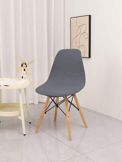 1 件菱形网格贝壳椅套，适用于家庭日常用餐，纯色简约风格，加厚防猫抓，贝壳设计，适合家庭和酒店使用。