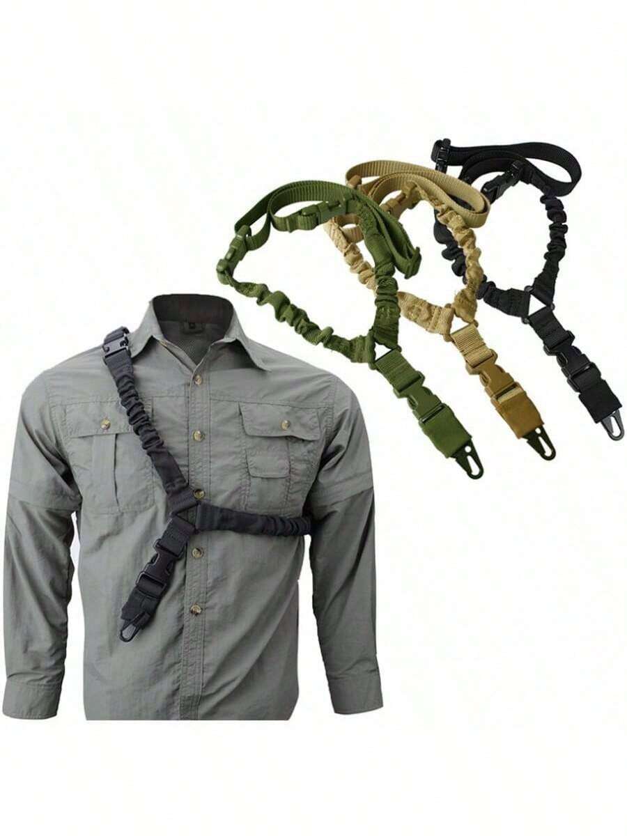 1pc 2-Point Tactical Military Rifle Sling, Outdoor Hunting Shotgun Strap, Adjustable Nylon Accessories, Hot Selling - Multicolor - View 1