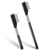 LookEyelash Comb 2 Pack Metal Eyelash Brush Eyelash Comb Lash Brush Separator Eye Makeup Brush Tools For Eyelashes Extension Eyelash Makeup Grooming Tool For Women Girls Cosmetic Travel! - Black - View 1