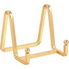 XNHHWPlate Holder Easel Display Stand 3 Inch Metal Plate Stands For Display Tabletop Picture Stand Gold Iron Easels For Display Pictures Photo Frames Book Decorative Plates Plaque 1 Pack9kd2 - 1 - View 1