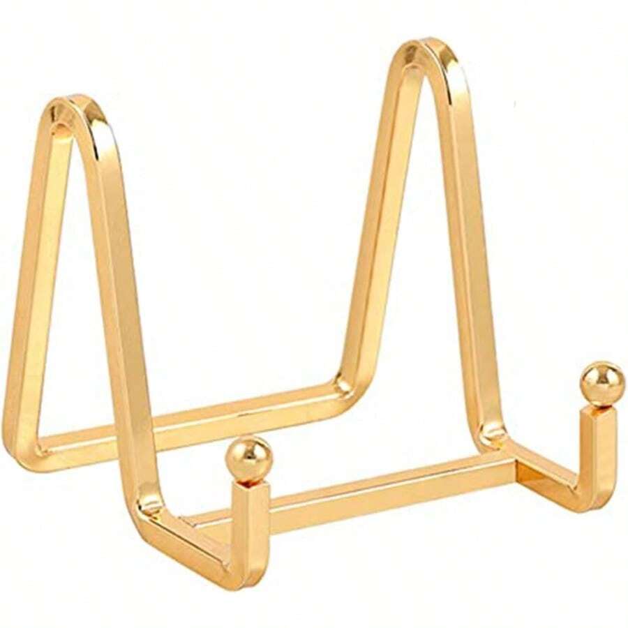 XNHHWPlate Holder Easel Display Stand 3 Inch Metal Plate Stands For Display Tabletop Picture Stand Gold Iron Easels For Display Pictures Photo Frames Book Decorative Plates Plaque 1 Pack9kd2 - 1 - View 1