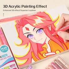 6 Colors Languo Feutre Acrylique Paint Markers Pens Stationery Acrylic Gel Pen 1.0mm For Rock Ceramic Glass Wood Drawing Writing Art Supplies Back To School