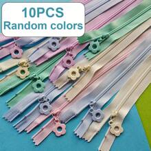 5Pcs Pastel Nylon Flower Zippers, 25cm Self-Locking Colorful Zipper Pulls With Decorative Floral Design For DIY Sewing, Crafts, Wallets & Dolls - Mixed Colors Zippers Craft Supplies