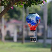 Starsoul Hot Balloon Solar Lantern With Flower Projection Metal Outdoor Waterproof Hot Balloon Solar Lights Hanging Lantern For Garden Yard Patio Decor - 紮染-B-2 包 - 查看 6