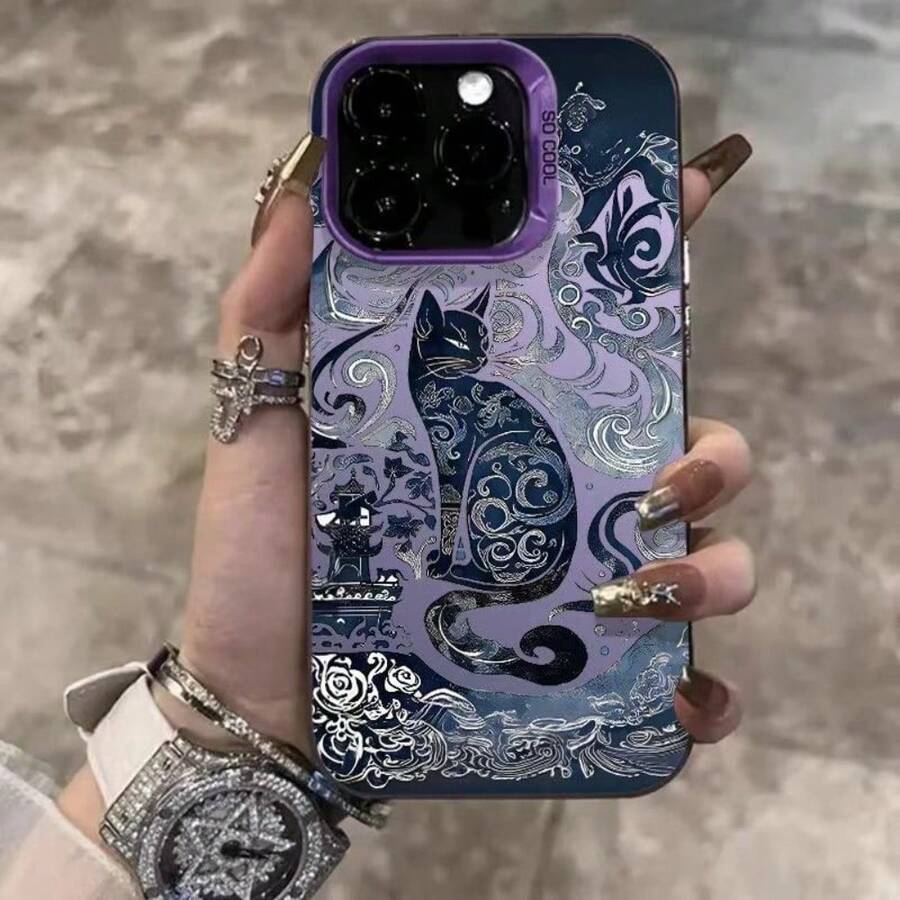 Shockproof Case Rugged Cover Blue Cat Pattern XS Max XR 7 8 11 12 13 14 15 16 Pro Max Plus A12 13 14 30 32 34 50 50 51 52 E S S21 22 23 24 FE Plus Ultra Redmi 12c Poco X3 5 6 13c 9 A2 Note 9 10 12 13 Pro Case - J8 - 查看 1