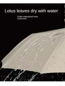 12-Bone Black Glue, Fully Automatic Umbrella With Thick And Durable Keel Umbrella, Tri-Fold Umbrella, UV-Resistant Folding Umbrella