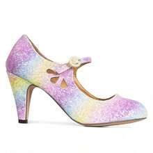 Women Cutout Mary Jane Mid Heels – Round Almond Toe Vintage Cone Heel Pumps With Ankle Strap For Spring Summer Weddings, Parties, Bridesmaids, Office & Everyday Wear [Size Up Half Size] - 彩色 - 查看 2