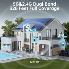 '2025 Wireless PTZ SecurityCamera Outdoor, 360°AutoTracking, 3MP Color NightVision,IP66 Waterproof2.4G Dual Band WiFiHuman/Pet Detection, SD/Cloud Storage,Alexa &Smart Home Compatible