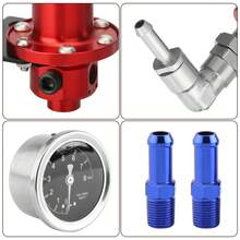 0-160 PSI Black-Red Adjustable Fuel Pressure Regulator Kit W/Oil Gauge Universal - 1 - View 7