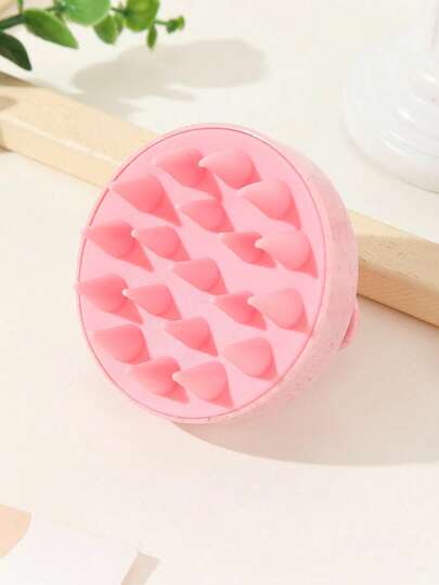 Escova Suave De Massagem Para Shampoo De Silicone, Massajador De Cabeça Manual Multicolorido Para Banho, Pente De Banho, 1 Peça Pente De Silicone Macio Para Cuidado Do Couro Cabeludo, Esfoliador Para Remoção De Caspas, Massagem De Cabeça, Uso Molhado E Seco Para Homens, Mulheres E Crianças