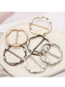5pcs Multifunctional Alloy Buckle Set Metal Scarf Ring Clip T-Shirt Clip, Multi-Purpose Full Match, Easy Knotting And Waist-Tightening Accessories, Shortening Crafts, Corner Knots, Belts, Belts And T-Shirt Buckles, T-Shirt Short-Sleeved Shortening Artifact Versatile Clothes Corner Hem Knotting Buckle Spring And Summer Scarf Buckle Belt Buckle Metal Japanese Buckle,