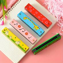1pc/5pcs/3pcs 12 Styles Harmonica, 16-Hole Double Row Portable Cartoon Harmonica, Musical Instrument Toy Gift For Adult Beginners
