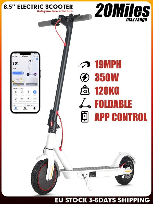 Mankeel weiß- Tragbarer, faltbarer Elektroroller für Erwachsene und Jugendliche - 350W starker Motor, 36V 10.4Ah langlebige Batterie, 19mph Geschwindigkeit, 20 Meilen Reichweite, anfängerfreundlicher Stadtverkehr, Geschenkidee zum Ostertag