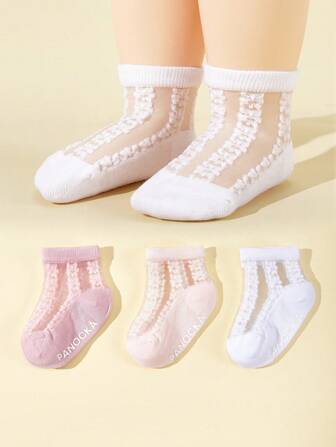 6 Pairs Girls' Sheer Thin Summer Short Socks, Breathable & Quick-Drying Polyester Fiber, Summer