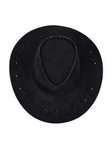 1pc Unisex New American Cowboy Hat, Outdoor Travel Sun Protection Cap, Suitable For Stage Performance - Black - View 6
