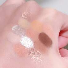 12色爱心蜜桃眼影盘彩妆珠光闪耀大地色防水初学者自然少女系列