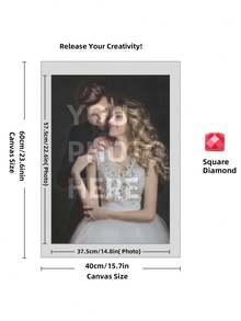 定制 5D DIY 钻石画套装,尺寸可选 - 个性化您的照片、圆形钻石、亚克力工艺、独特的定制照片礼物 - 非常适合家居装饰和情人节 - 彩色 - 查看 38