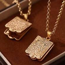 1 件心形小盒吊坠心形开合项链，适合日常佩戴、情人节礼物、友谊、周年纪念礼物（不包括主图中的礼品盒） - 花朵 - 查看 13