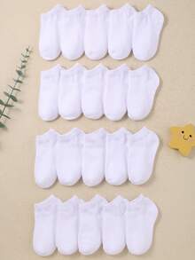 20双白色婴儿船袜，简约休闲，四季皆宜。男婴女婴均可穿着。婴儿袜、新生儿袜、幼儿袜、婴幼儿袜。 - 彩色 - 查看 2