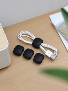 15 个黑色电线整理夹，简单多功能绕线夹