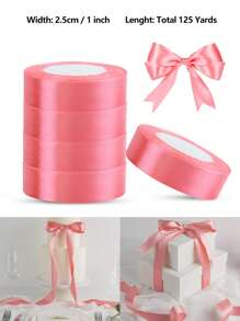 125 Yards/1 Inch Single-Sided 31-Color Solid Color Satin Ribbon Set, 125 Yards/1 Inch Wide Per Roll, Various Ribbons Suitable For Gift Wrapping, Christmas, Weddings, Parties, Flower Decorations