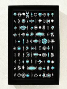 40pcs/8pcs Gothic Style Mixed Rings Set, Artificial Gemstones, Suitable For Vacation, Party, Date, Daily, Holiday, Family, Friends, Gift(No Box)