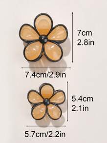 3 Stücke/Set glänzende transparente orange mit schwarzem Rand fünfblättrige blumenförmige Haarspangen, Strandstil Pony Dekoration, Frühling/Sommer Haarklammern, Haarklemmspangen, Haarklemmen, Haarspangen