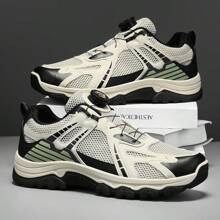 Men's New Fashion Breathable Mesh Sports Shoes, Thick Bottom, Non-Slip, Deodorizing, Round Toe Design, Casual Versatile Sneakers For Students, Campus, Outdoor, Work, Travel, Running