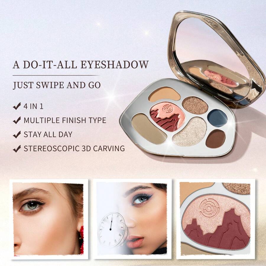 CATKIN Fairy Tales Makeup Palette Soft Pink Neutral Makeup Palette, Matte, Metallic, Shimmer Finish C02 - C02 - 查看 1