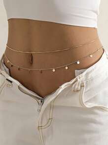 Bijoux mode européenne et américaine, chaîne de taille transparente cristal sexy minimaliste, chaîne de corps de bikini charmante avec strass (chaîne faite main coupée sur mesure, quantité de perles non fixe)