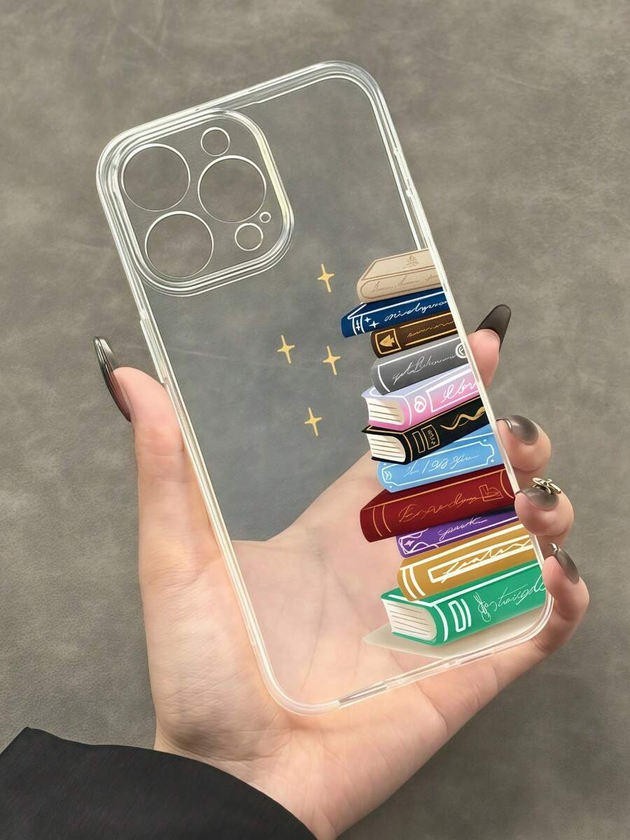 1 件彩色书本图案个性化透明全身防震 TPU 手机壳适用于 Apple 系列防水防摔防刮