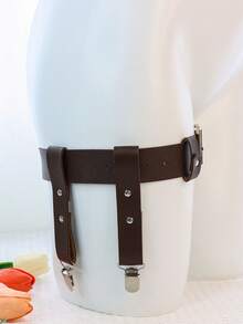 1 chiếc dây nịt chân đơn bằng da PU dành cho nữ, phụ kiện thời trang gợi cảm. - A - Xem 6