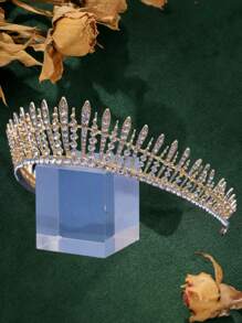 1 pièce Bandeau de mariée de luxe avec design de couronne de strass pour mariage, fête, diadème royal