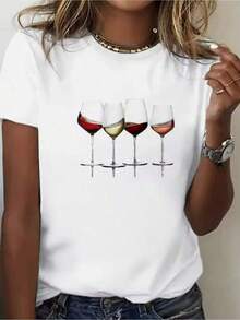 Camiseta Tshirt 100% Algodão Vinho Desenho Básica Lisa Lançamento Barato - Branco - Visão 1