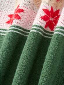Matching Christmas Sweater, Long Sleeve Crew Neck Cartoon Elk Pullover Family Sweater Winter Clothes - Green - View 6