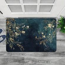 2025 Healing Series, Elegant Chinese-Style Artistic Floor Rug, Floral & Greenery Non-Slip Carpets For Kitchen/Bathroom, Durable, Washable, Fashionable Decor Suitable For Retirement, Teachers, Arts Enthusiasts, Holidays, Personal Use - Dark Green - View 6