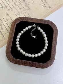 1 Pc Fashionable 925 Sterling Silver Shell Bead Beaded Bracelet Necklace With Classic Sweet Style Necklace Design For Daily Decoration N022 B015 - White Shell Beads-bracelet - View 17