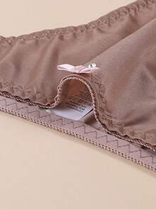 5条/包 女士无缝纯色性感低腰丁字裤，舒适比基尼内裤 - 彩色 - 查看 5