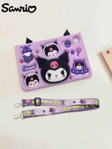 Sanrio Funda de silicona suave de color púrpura de Kuromi para tableta, con correa, adecuada para Galaxy Tab A9+