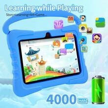 Đồ chơi điện tử giáo dục cho trẻ em/RAM 4GB + Bộ nhớ trong 64GB/Máy tính bảng 7 inch/Bộ xử lý lõi tứ 1.3GHz/Hệ điều hành Android 13, Chip MTK8321/Màn hình IPS HD 1280x800/Camera kép 2MP + 5MP/Pin 4000mAh/Chơi game WiFi/Chất liệu nhựa ABS + Silicone BDF S20 (Bao gồm: Hộp, Cáp, Sách hướng dẫn, Bộ chuyển đổi OTG, Đầu đọc thẻ) - Nhiều màu - Xem 8