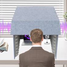 Portable Soundproof Booth Desktop Vocal Recording Booth Square Sound Proof Box Cover Vocal Absorbing Shield Music Recording Equipment To Filter Vocal For Microphone Studio Sound Recording