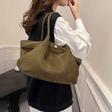 Women's PU Handbag, Retro Style, Large Capacity, Autumn And Winter, Black, Removable Shoulder Strap - Green - View 5