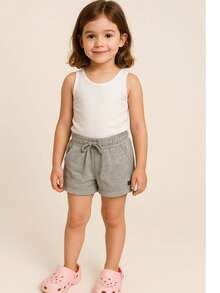 Paparrel Teen Girls Denim Shorts - 淺灰色 - 查看 1