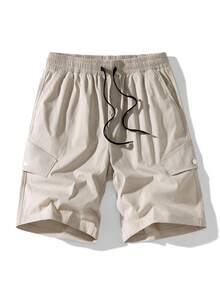 3Pcs/Pack Men's Utility Style Cargo Shorts, Breathable Casual Loose Fit Multi-Pocket Bermuda Shorts, Summer - Army Green - View 4