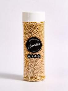 130g/4.59oz Brillantes chispas de azúcar de perla dorada para decorar pasteles DIY, mezcla de chispas para pasteles, dulces, magdalenas, macarons, helados y decoraciones de galletas para bodas, fiestas, San Valentín, Halloween y Navidad, suministros de alta calidad para hornear en casa