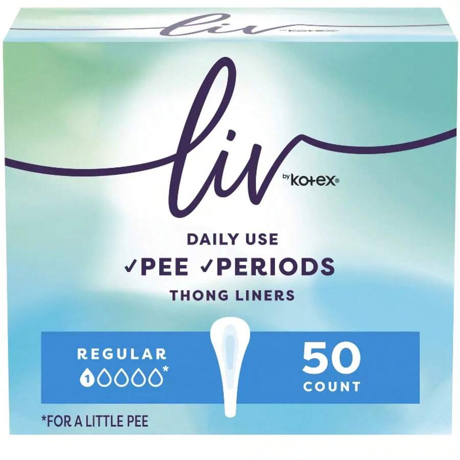 Liv By Kotex Period & Pee Thong Shaped Panty Liners - Regular Length - 50ct - 1 - View 1