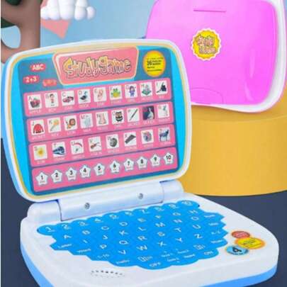 1台儿童学习平板电脑教育模拟笔记本电脑玩具，互动故事音乐机，男孩女孩圣诞礼物