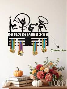 1 buc. Suport de prezentare a medaliilor de gimnastică metalice personalizabile, artă de perete, vitrină personalizată pentru nume pentru gimnaste, suport pentru medalii din fier pentru decor, cadou perfect pentru gimnaste, ușor de instalat